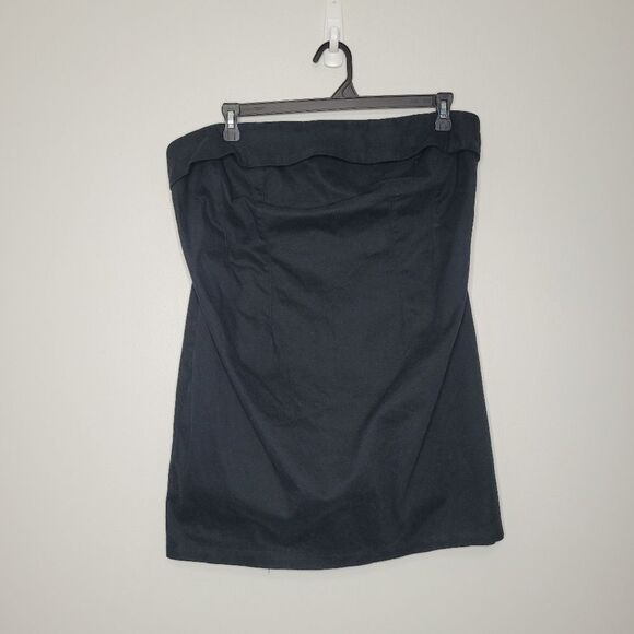 Wild Fable Twill Tube Bodycon Mini Dress Black Vamp Punk Edgy Goth Dress XXL NWT - Picture 3 of 9